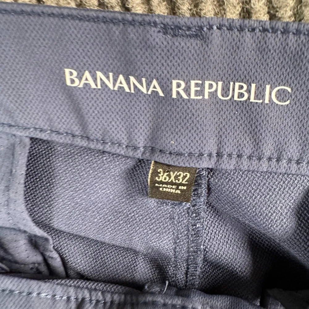 Banana Republic Mens Navy Blue Straight Leg Performance‎ Pants 36x31